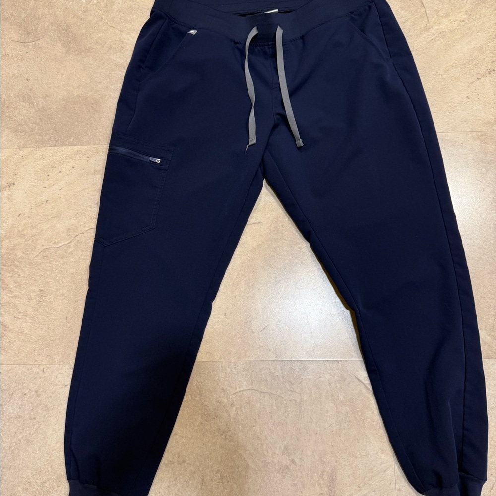 Figs Blue Jogger Sweatpants with Elastic Waistband